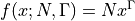 f(x; N, \Gamma) = N x^\Gamma