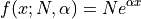 f(x; N, \alpha) = N e^{\alpha x}